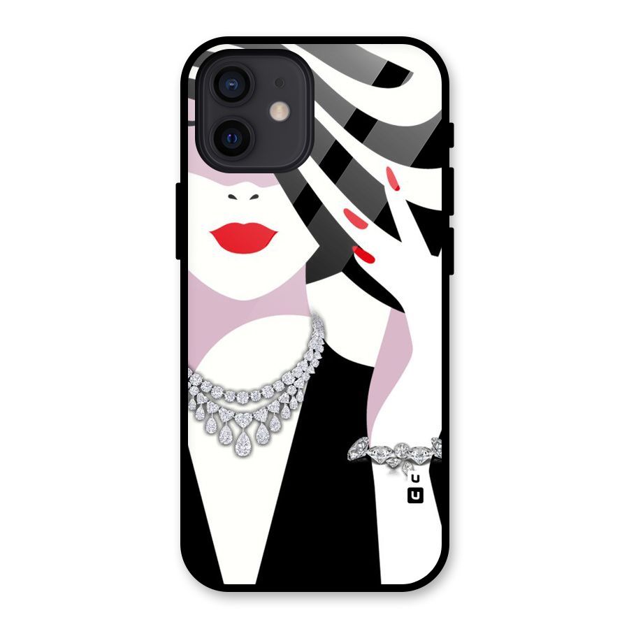 Women Beauty Glass Back Case for iPhone 12
