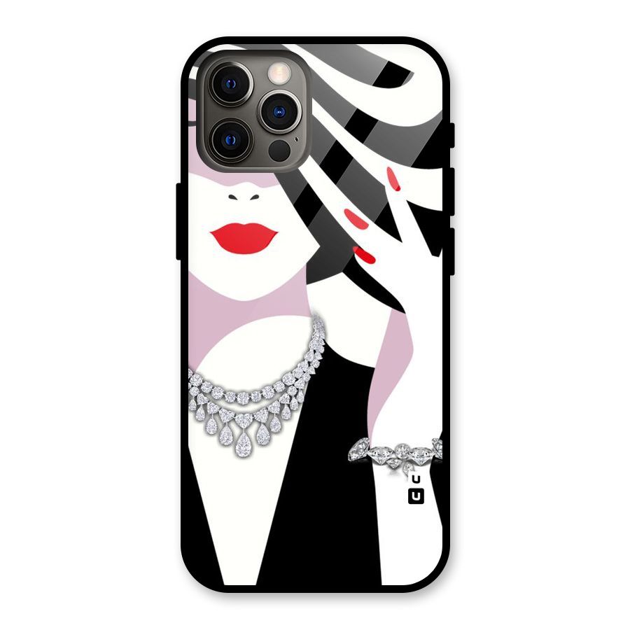Women Beauty Glass Back Case for iPhone 12 Pro