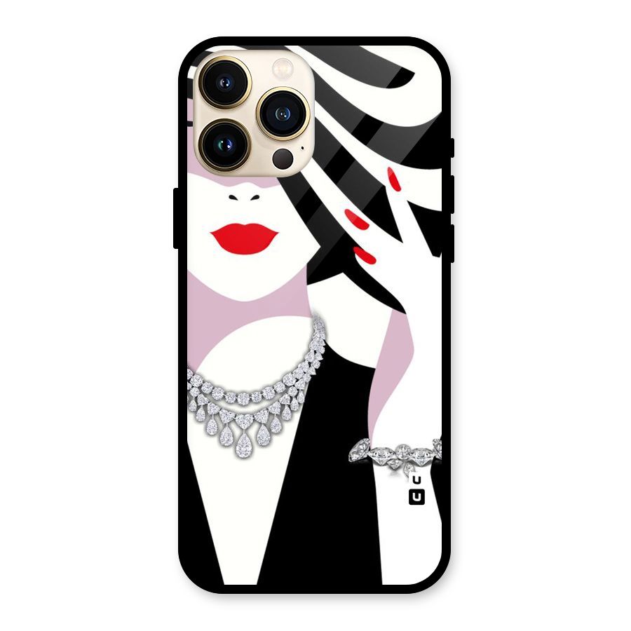 Women Beauty Glass Back Case for iPhone 13 Pro Max