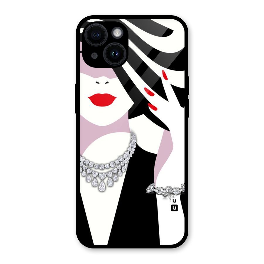 Women Beauty Glass Back Case for iPhone 14