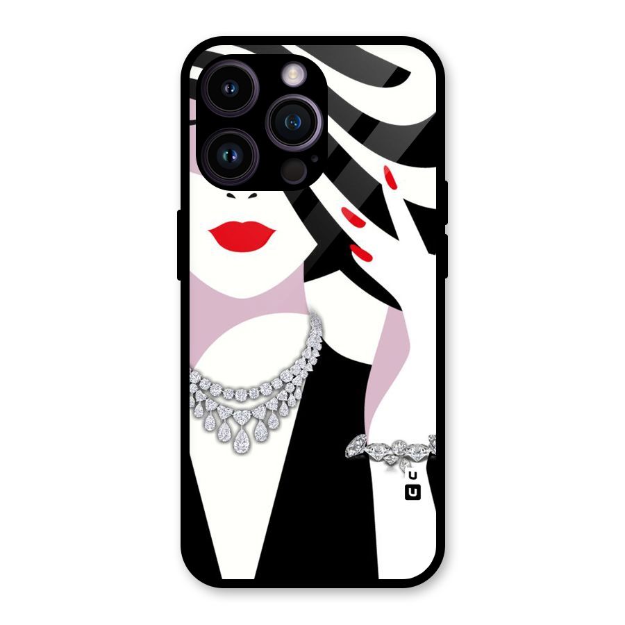 Women Beauty Glass Back Case for iPhone 14 Pro Max