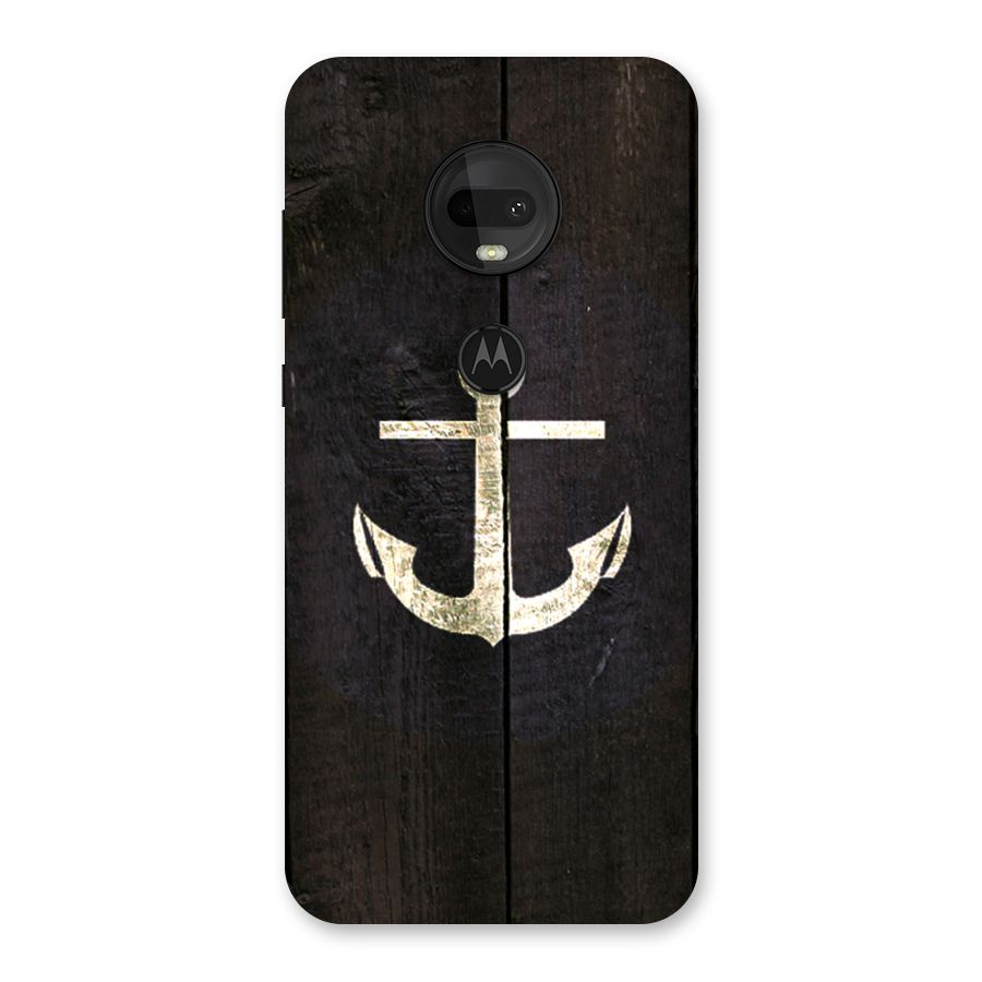 Wood Anchor Back Case for Moto G7