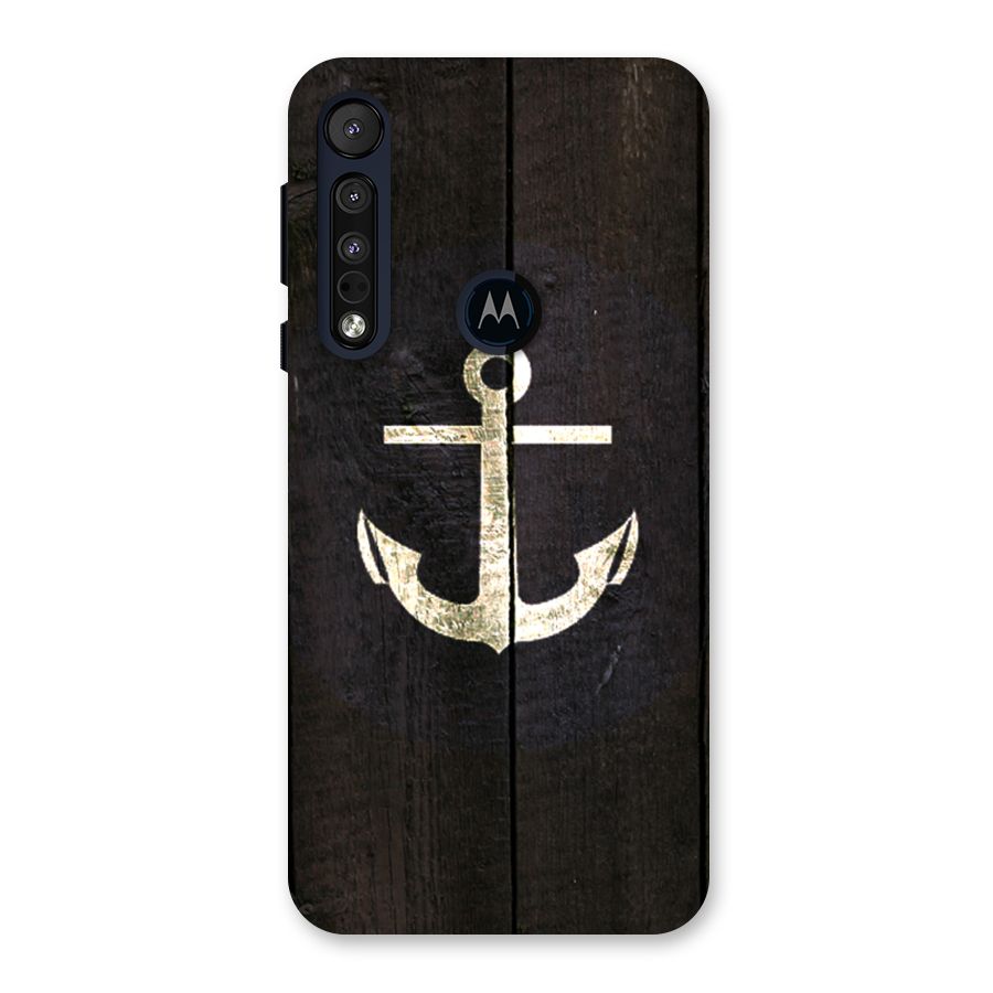 Wood Anchor Back Case for Motorola One Macro
