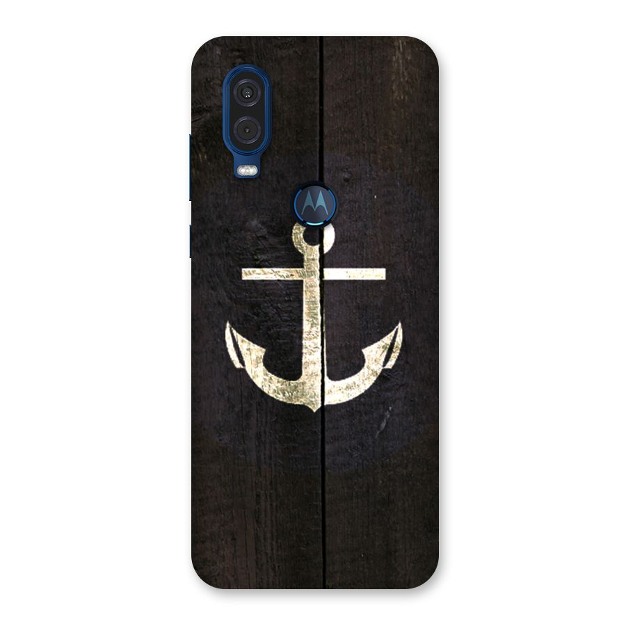 Wood Anchor Back Case for Motorola One Vision