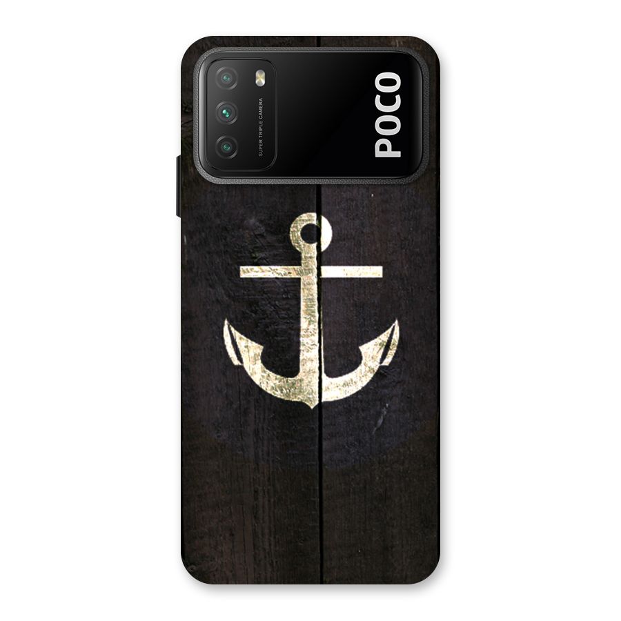 Wood Anchor Back Case for Poco M3