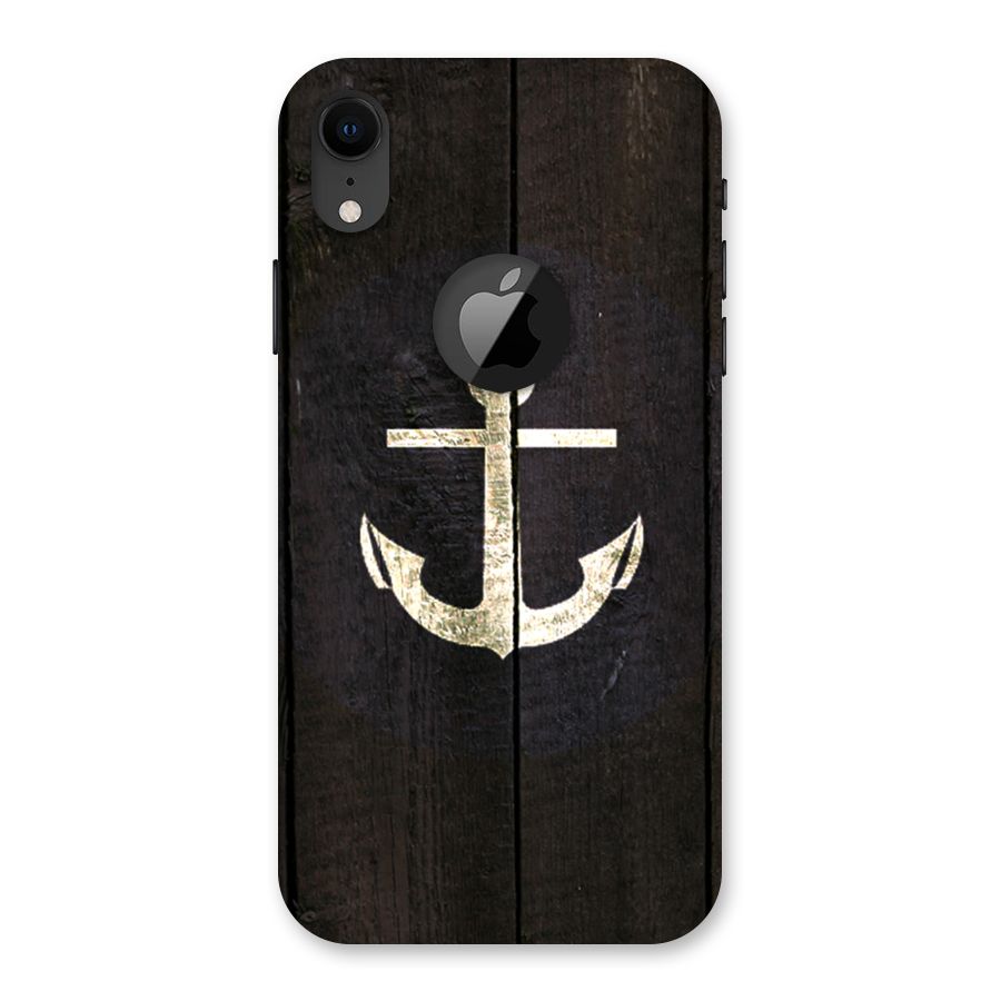 Wood Anchor Back Case for iPhone XR Logo Cut