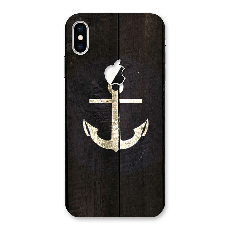 Wood Anchor Back Case for iPhone XS Max Apple Cut
