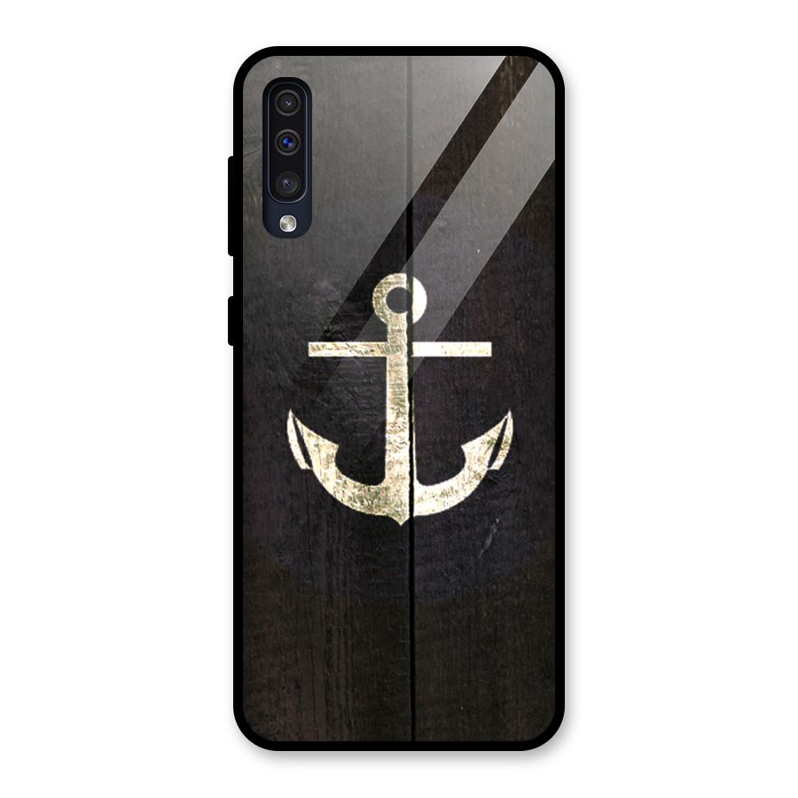 Wood Anchor Glass Back Case for Galaxy A50s
