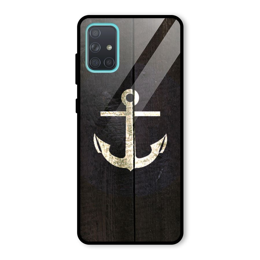Wood Anchor Glass Back Case for Galaxy A71