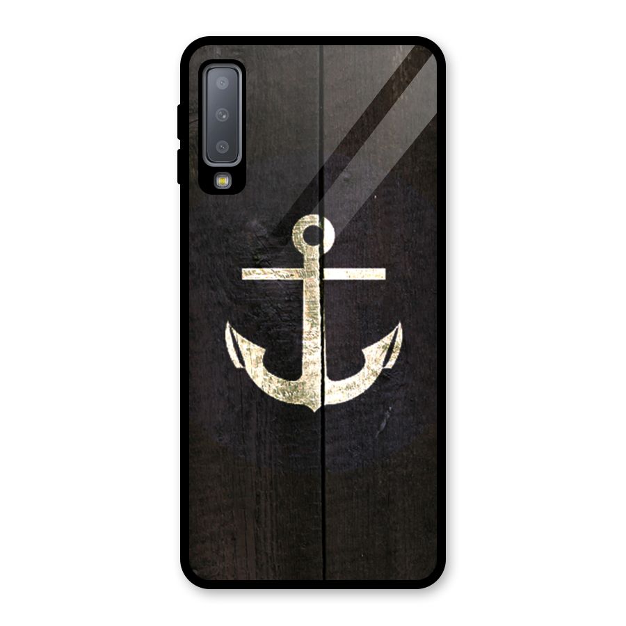 Wood Anchor Glass Back Case for Galaxy A7 (2018)
