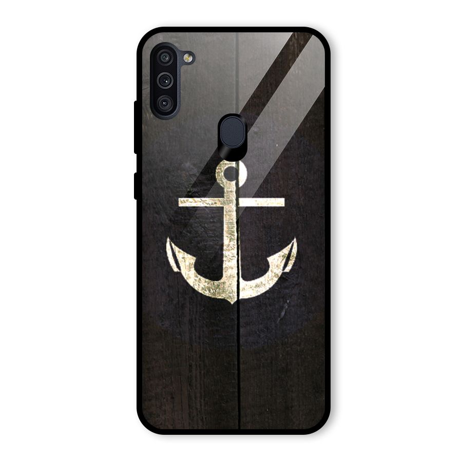 Wood Anchor Glass Back Case for Galaxy M11