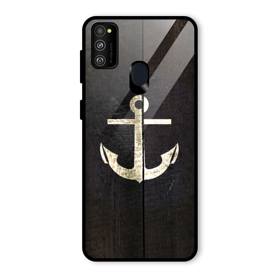 Wood Anchor Glass Back Case for Galaxy M21