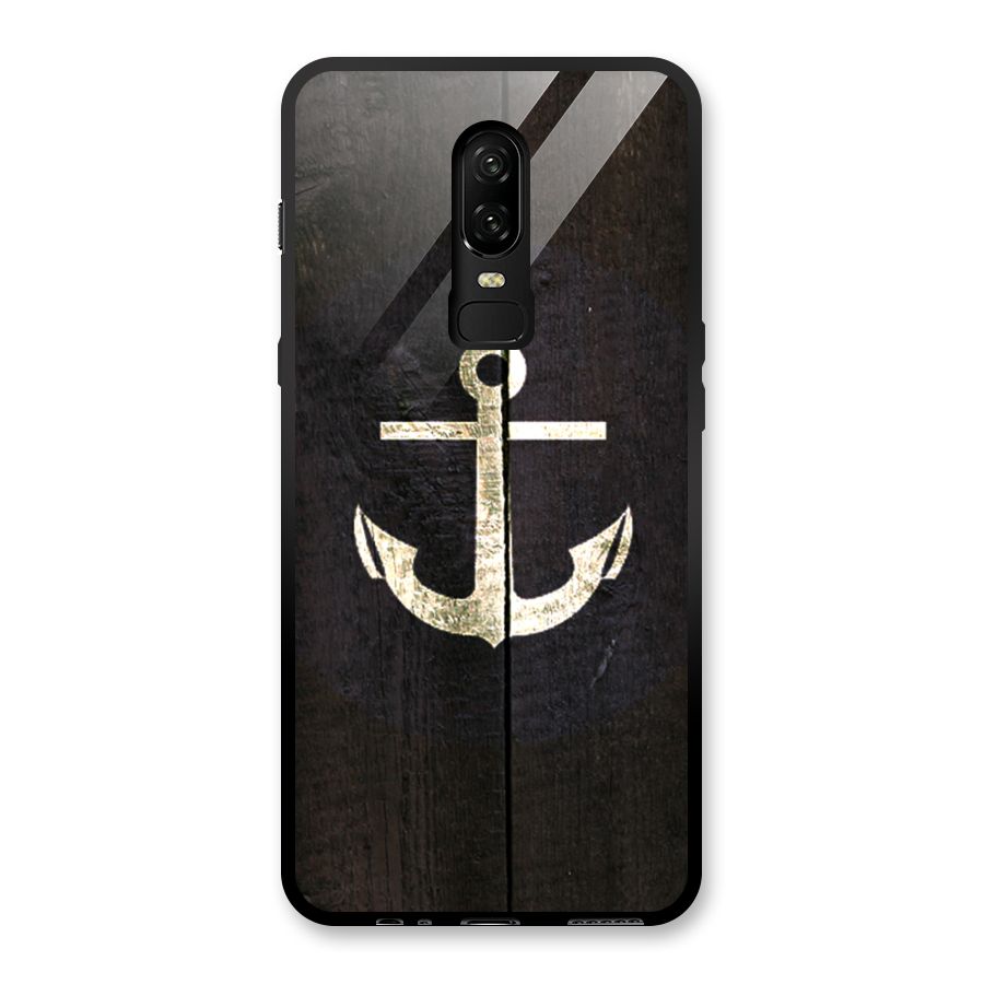 Wood Anchor Glass Back Case for OnePlus 6