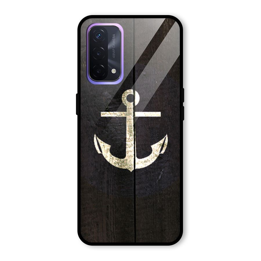 Wood Anchor Glass Back Case for Oppo A74 5G