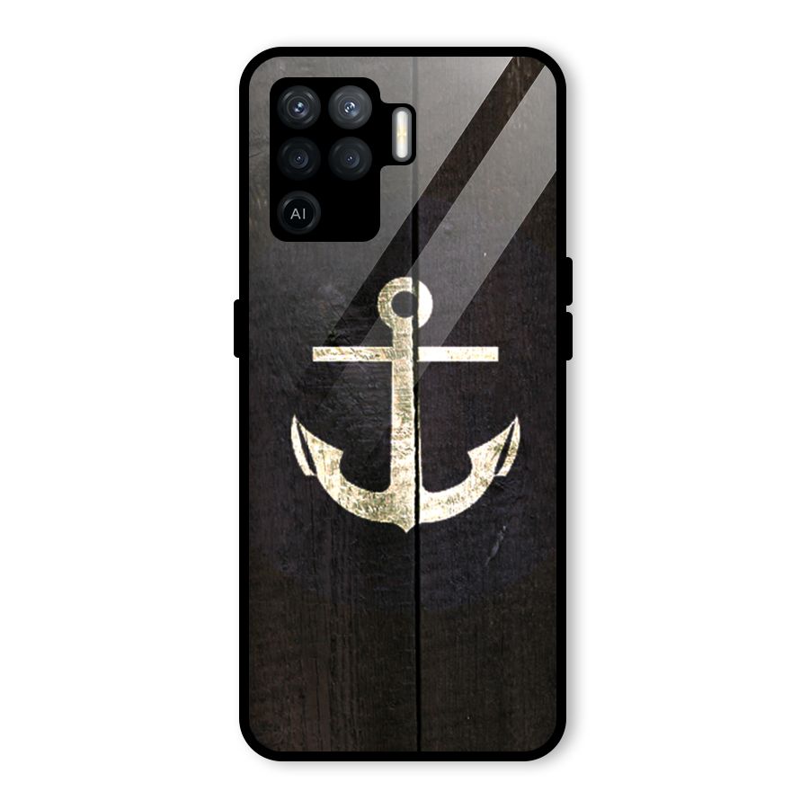 Wood Anchor Glass Back Case for Oppo F19 Pro