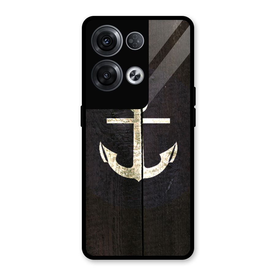 Wood Anchor Glass Back Case for Oppo Reno8 Pro 5G