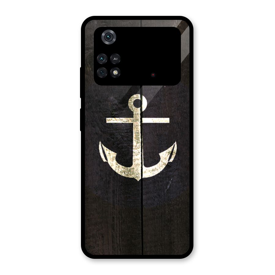 Wood Anchor Glass Back Case for Poco M4 Pro 4G