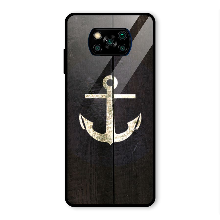 Wood Anchor Glass Back Case for Poco X3 Pro