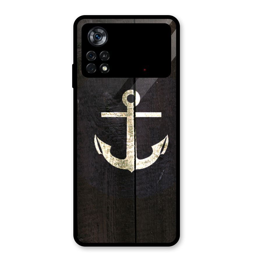 Wood Anchor Glass Back Case for Poco X4 Pro 5G