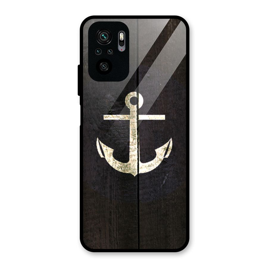 Wood Anchor Glass Back Case for Redmi Note 10S