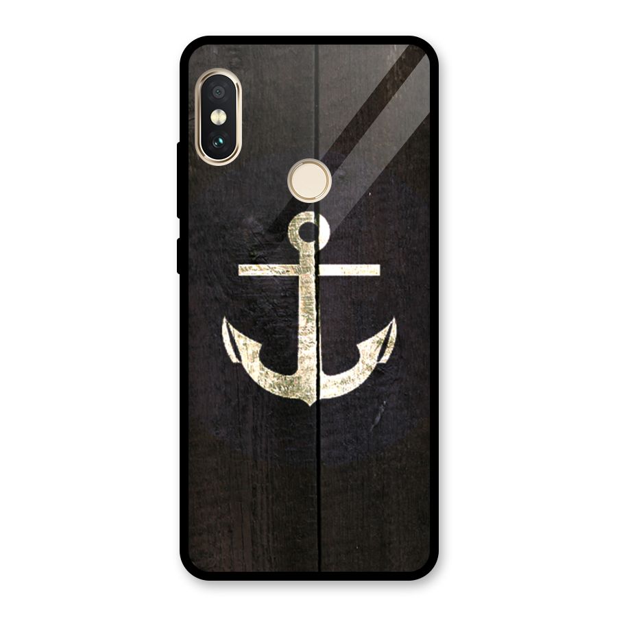 Wood Anchor Glass Back Case for Redmi Note 5 Pro