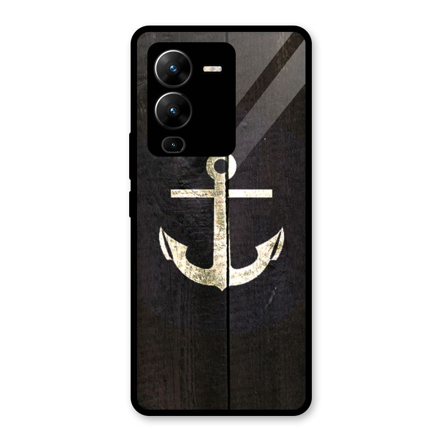 Wood Anchor Glass Back Case for Vivo V25 Pro