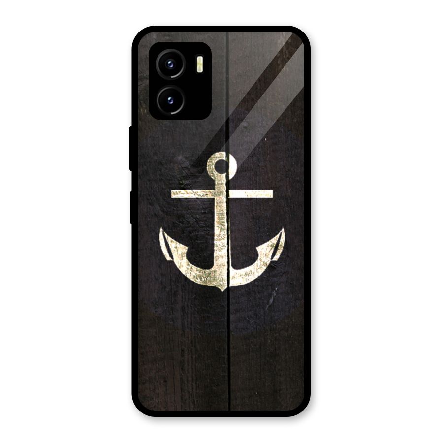 Wood Anchor Glass Back Case for Vivo Y15s