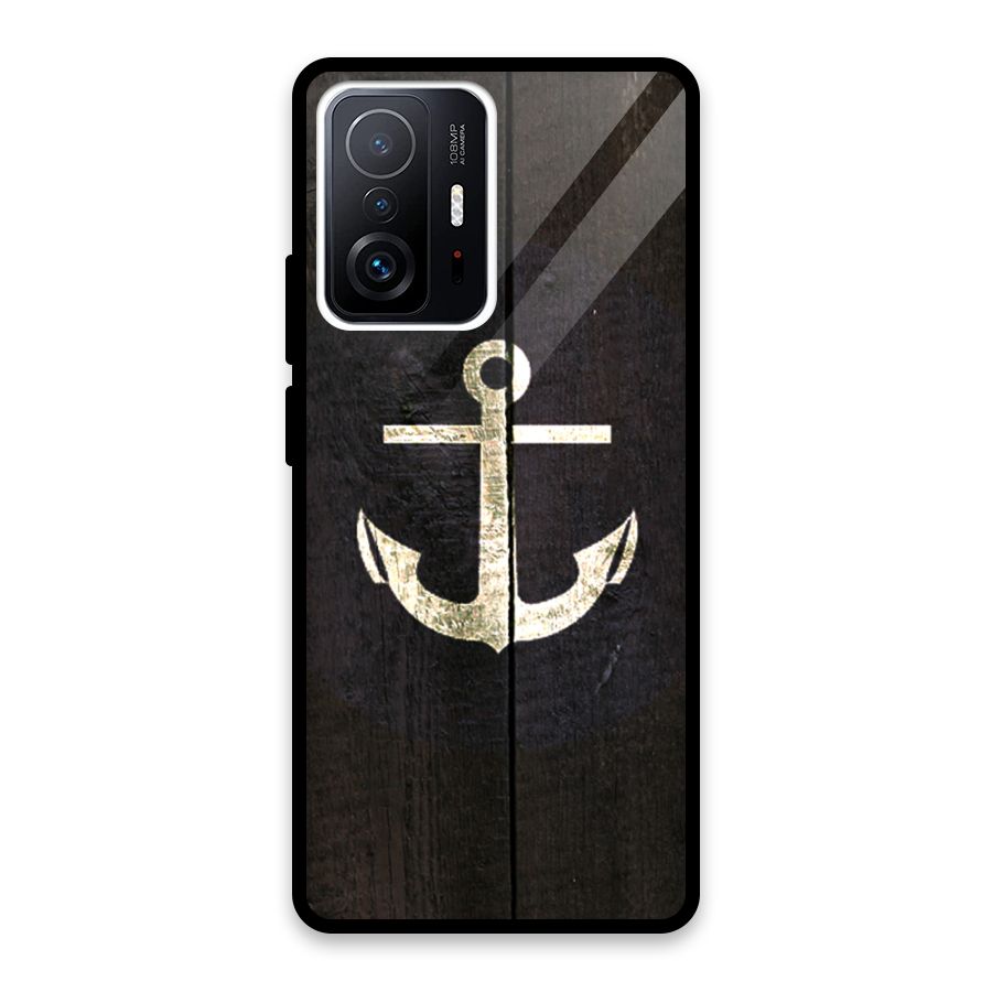 Wood Anchor Glass Back Case for Xiaomi 11T Pro