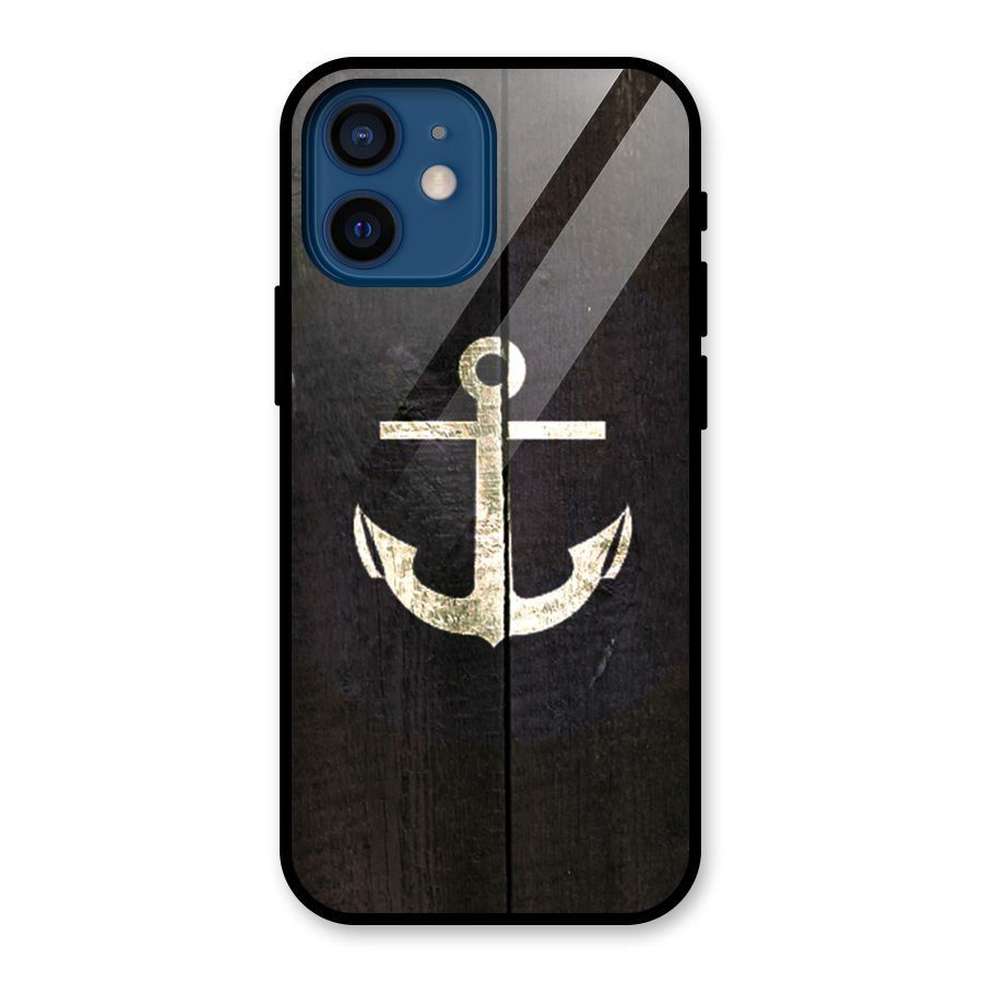Wood Anchor Glass Back Case for iPhone 12 Mini