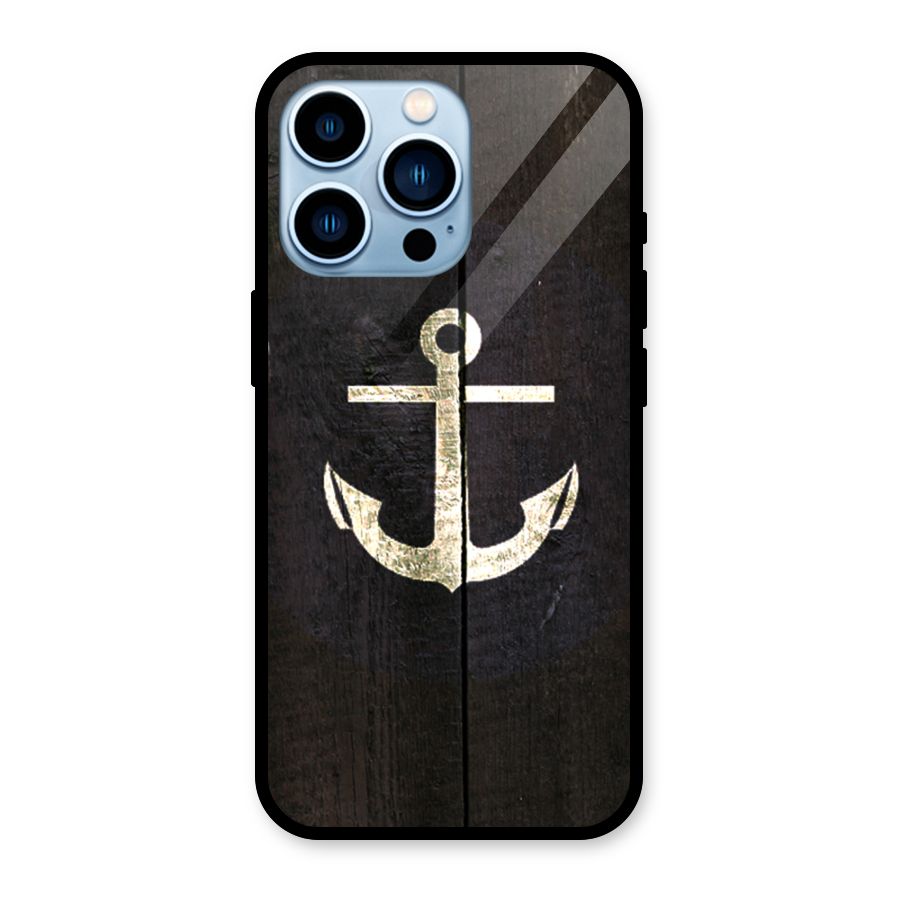 Wood Anchor Glass Back Case for iPhone 13 Pro