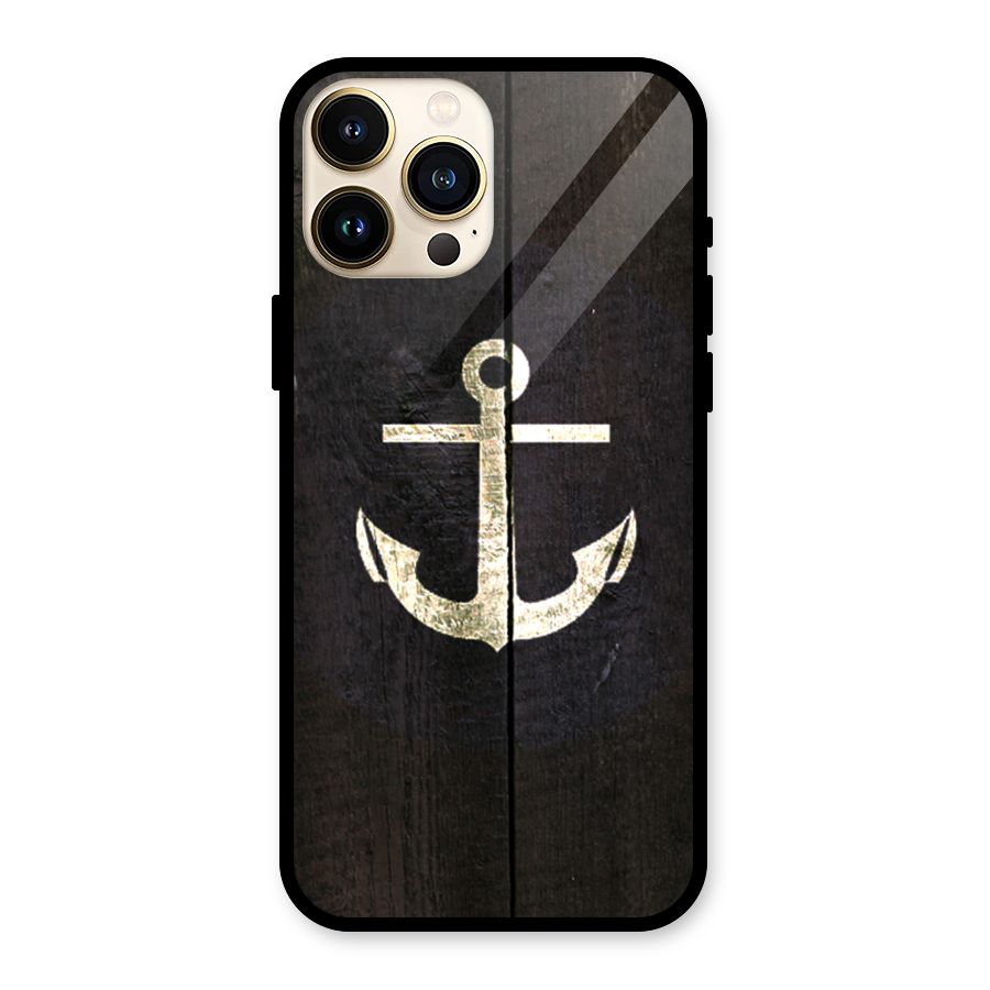 Wood Anchor Glass Back Case for iPhone 13 Pro Max