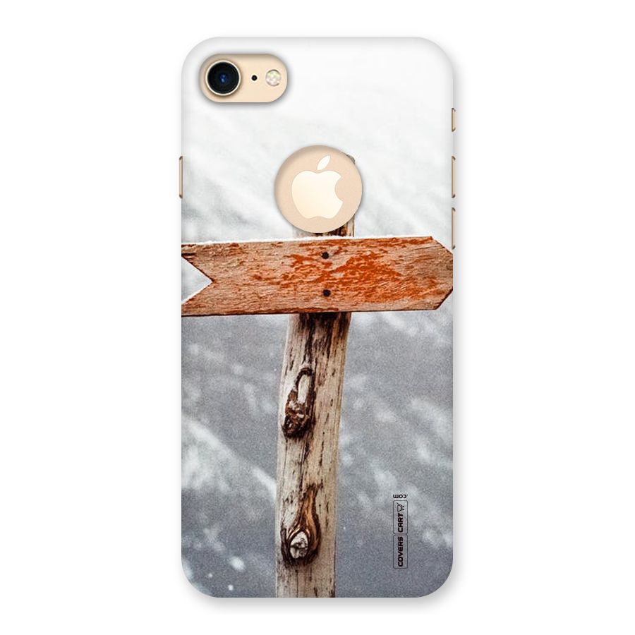 Wood And Snow Back Case for iPhone 7 Logo Cut