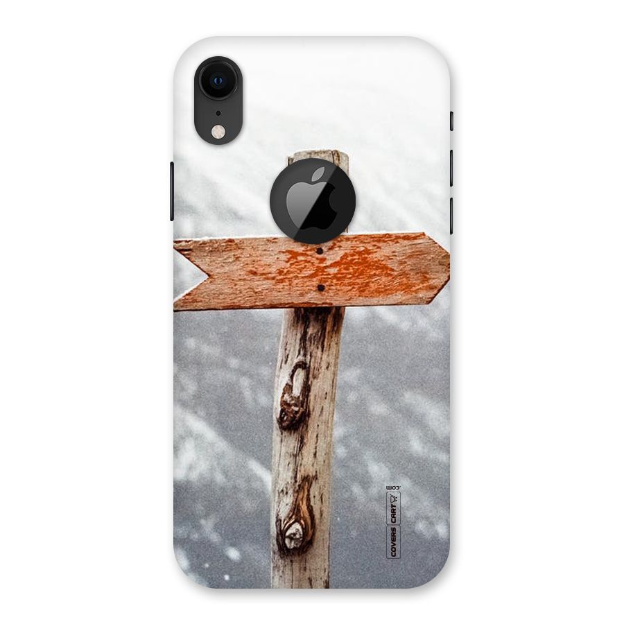 Wood And Snow Back Case for iPhone XR Logo Cut