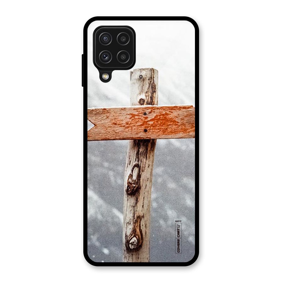 Wood And Snow Glass Back Case for Galaxy A22 4G
