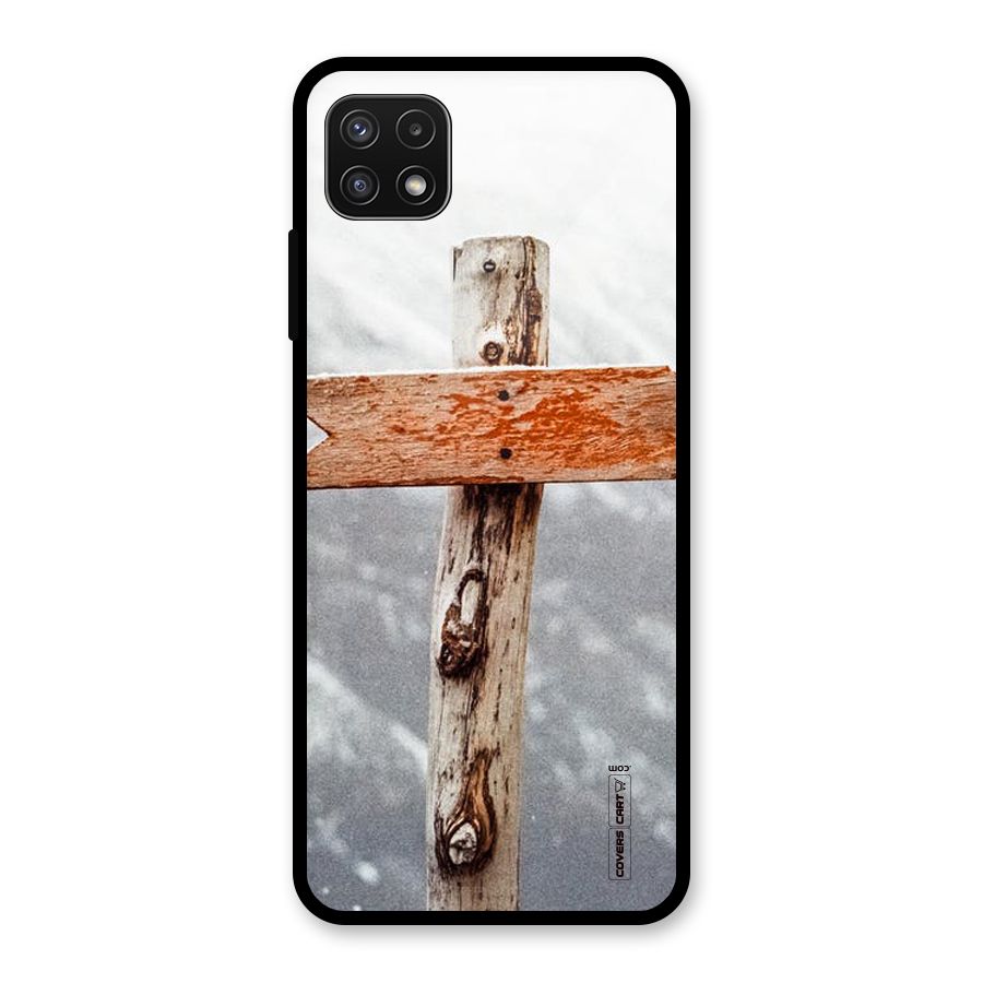 Wood And Snow Glass Back Case for Galaxy A22 5G