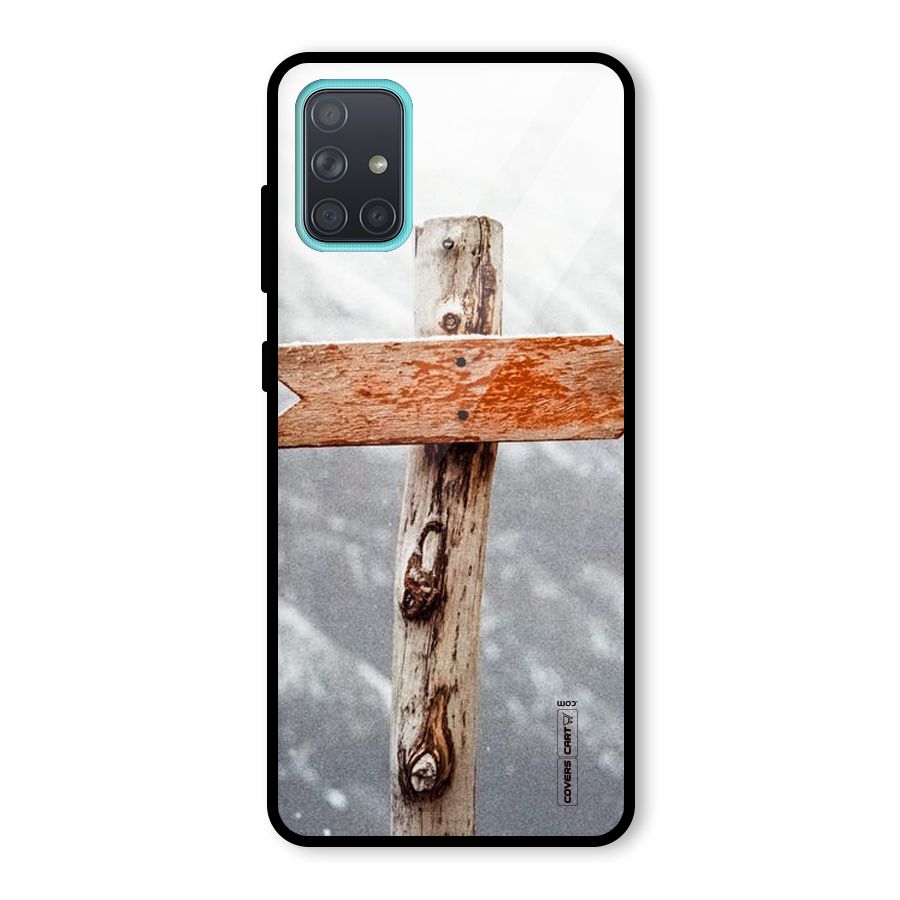 Wood And Snow Glass Back Case for Galaxy A71