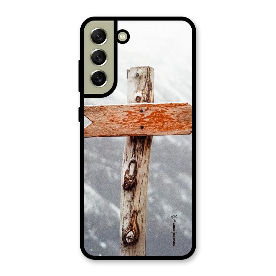 Wood And Snow Glass Back Case for Galaxy S21 FE 5G
