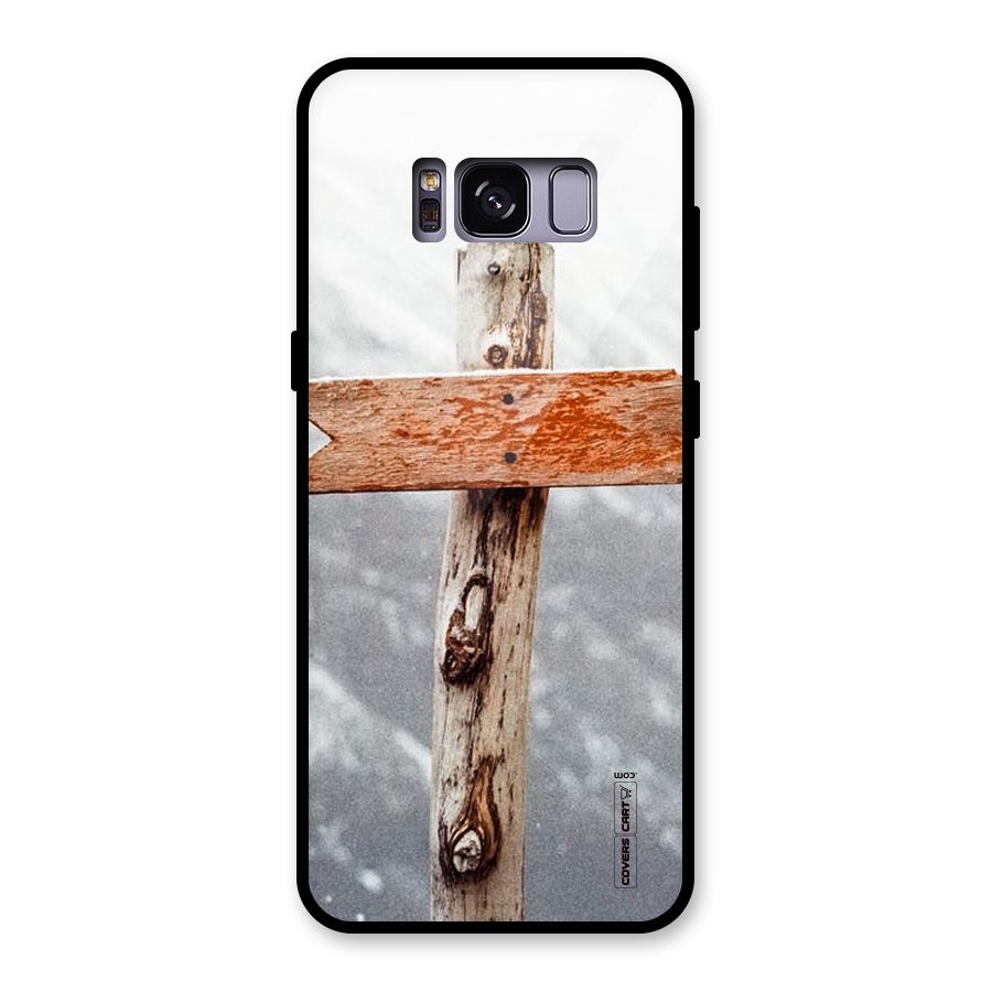 Wood And Snow Glass Back Case for Galaxy S8