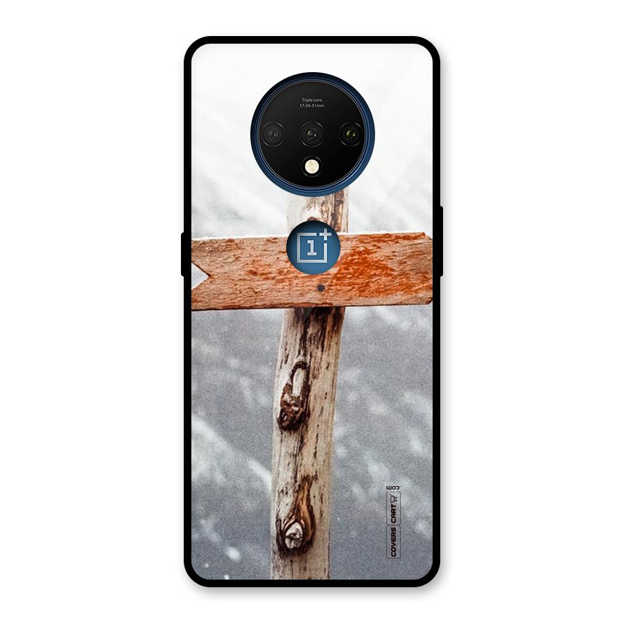 Wood And Snow Glass Back Case for OnePlus 7T