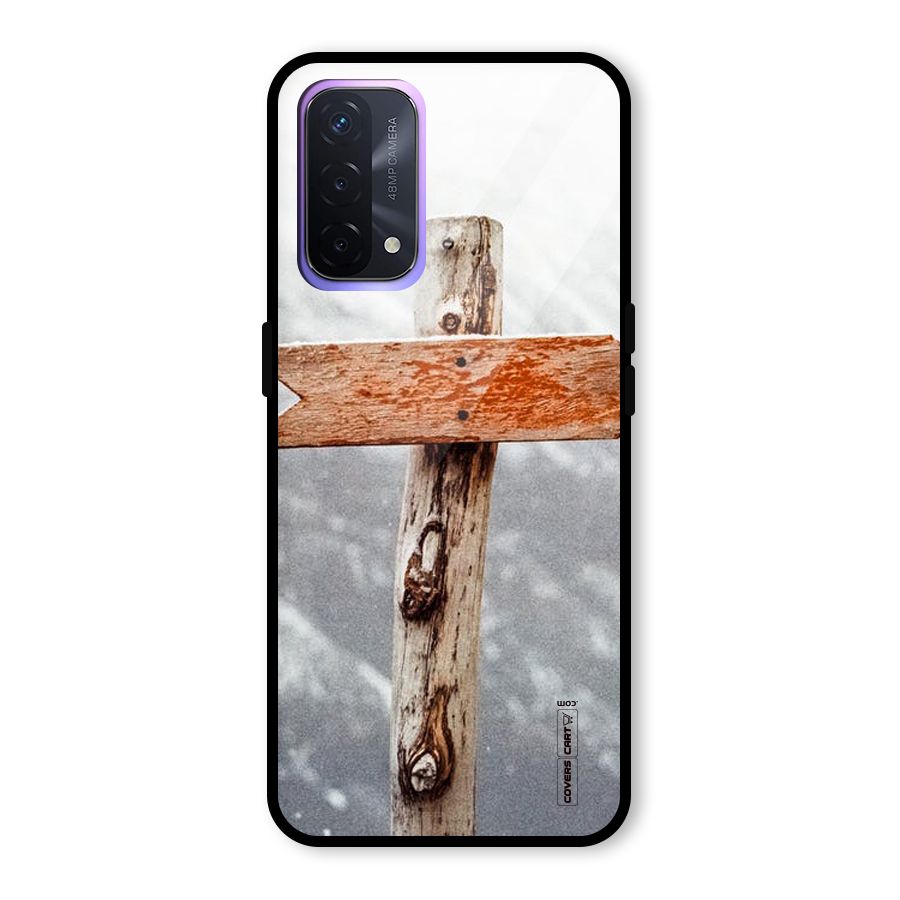 Wood And Snow Glass Back Case for Oppo A74 5G