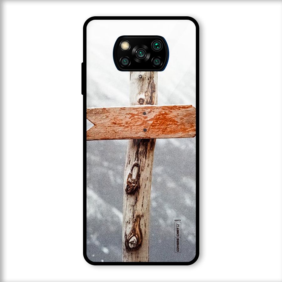 Wood And Snow Glass Back Case for Poco X3
