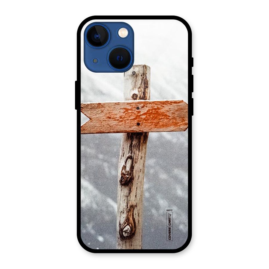 Wood And Snow Glass Back Case for iPhone 13 Mini