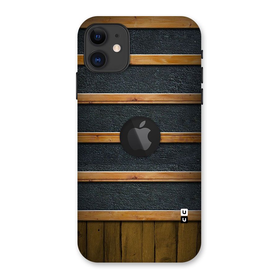 Wood Design Back Case for iPhone 11 Logo Cut