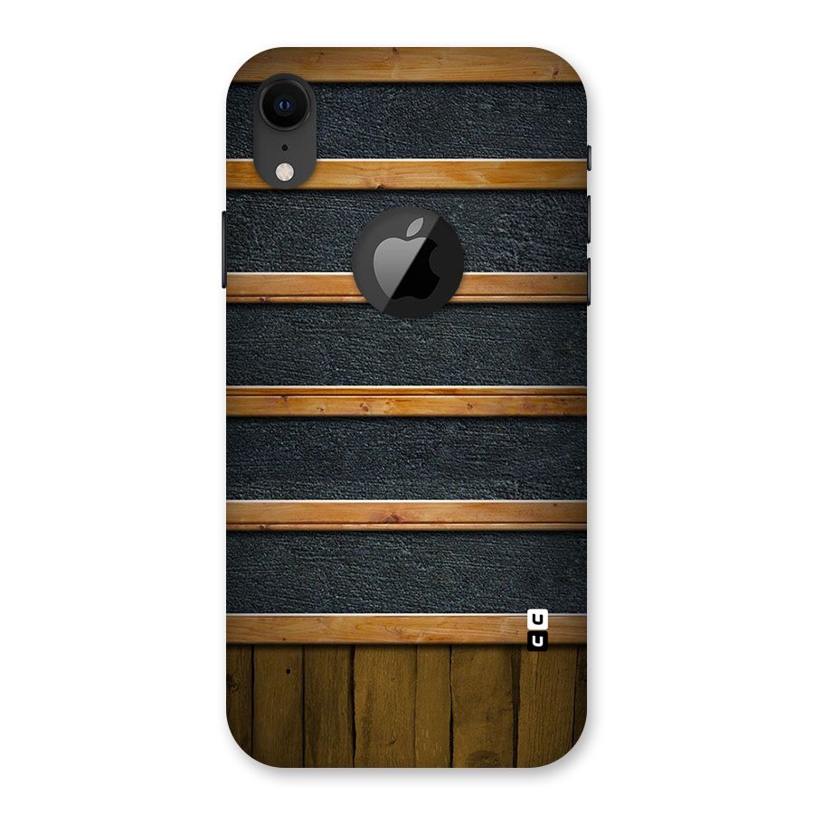 Wood Design Back Case for iPhone XR Logo Cut