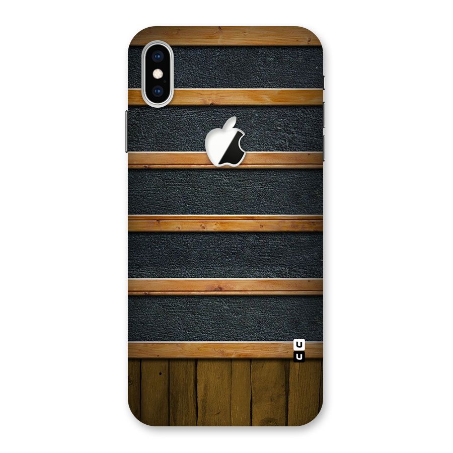 Wood Design Back Case for iPhone XS Max Apple Cut