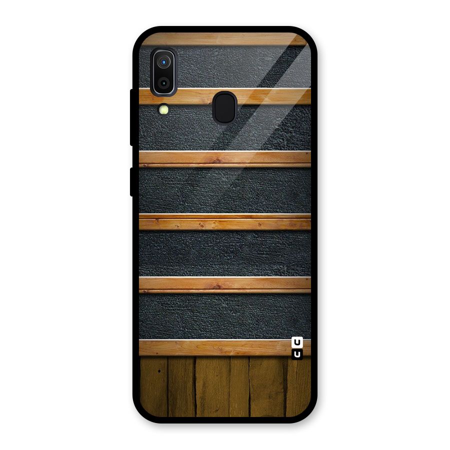 Wood Design Glass Back Case for Galaxy A30