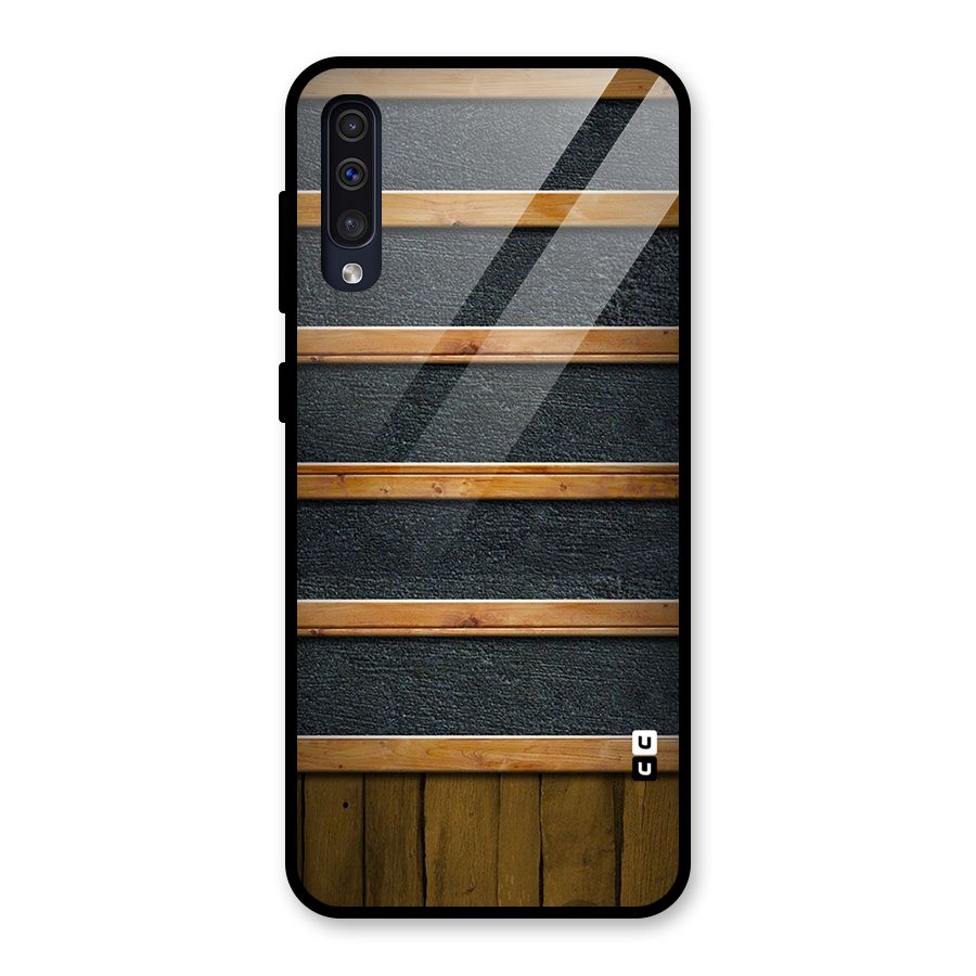 Wood Design Glass Back Case for Galaxy A30s
