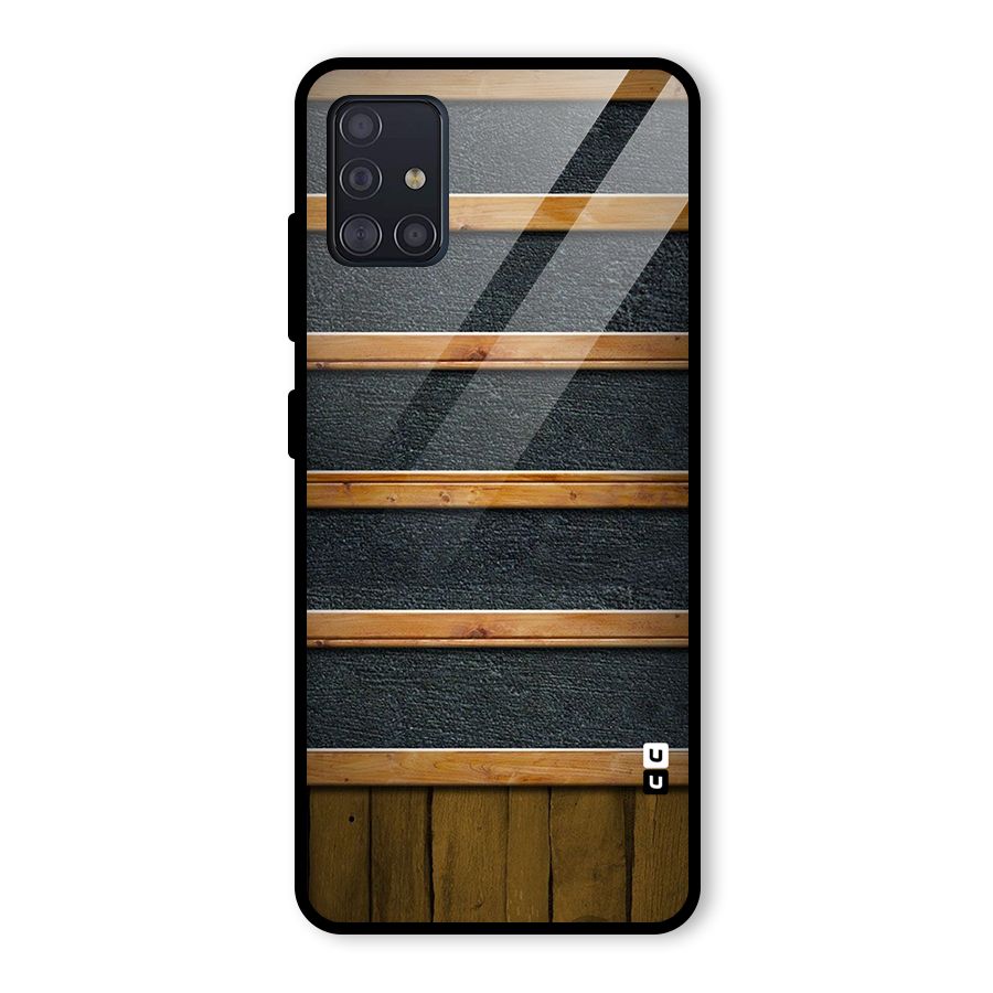 Wood Design Glass Back Case for Galaxy A51