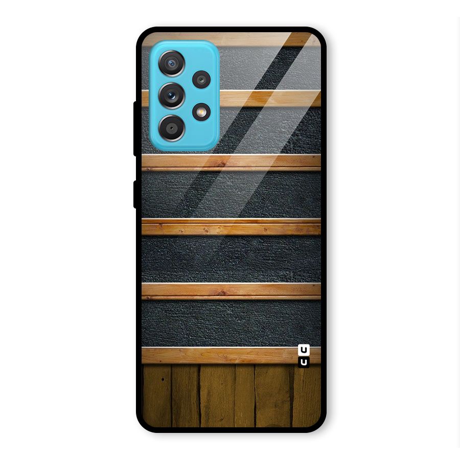 Wood Design Glass Back Case for Galaxy A52