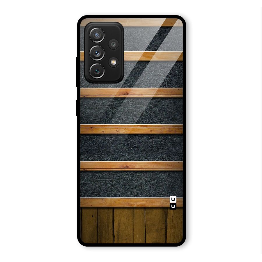 Wood Design Glass Back Case for Galaxy A72